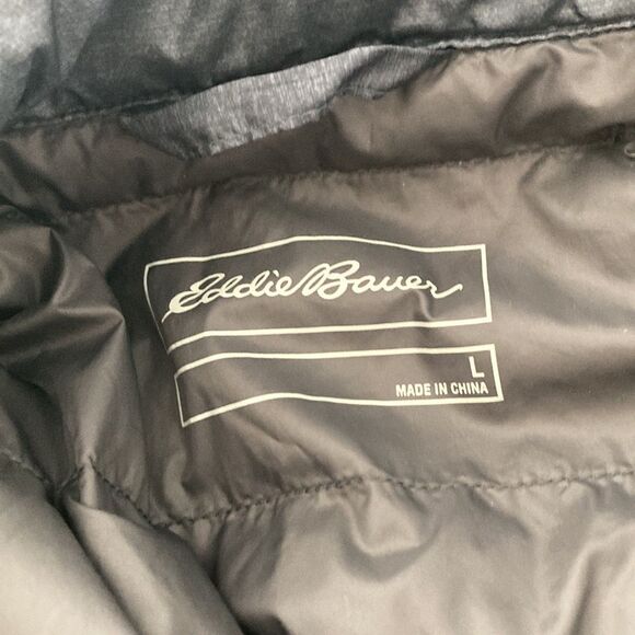 Eddie Bauer Down Puffer Vest Grey Mens size Large - Picture 8 of 8